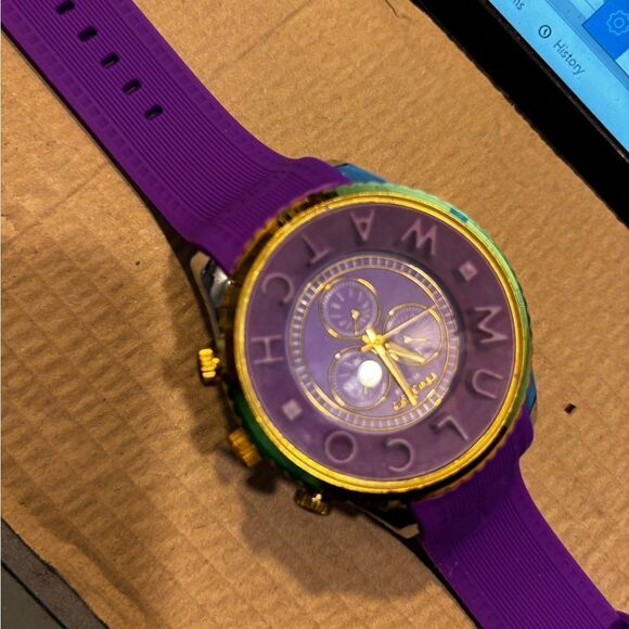 MULCo Unisex timepiece Mwatch 3D Collection A Purple Silicone Quartz Watch - Picture 4 of 7